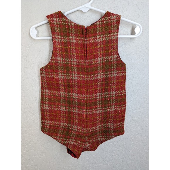 Set of 2 Handmade Vintage 60s Baby Boy Onesies Plaid Classic Infant - Picture 3 of 5